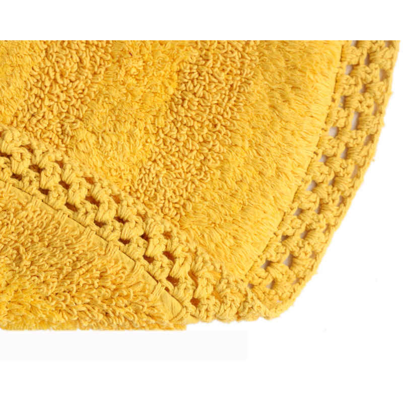 Adiraica 100% Cotton Bath Rug, Yellow