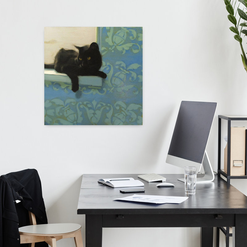 Art contemporain pour chat avec fenêtre, H 18 po x l 18 po