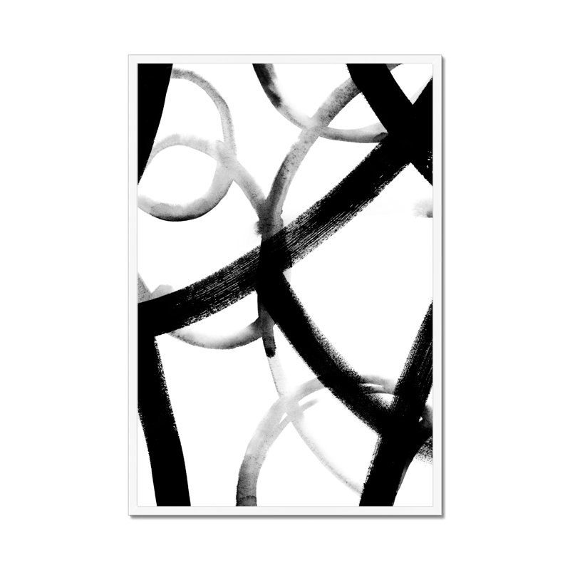 Monochrome Ripple I by Grace Popp - Painting, White Framed Paper Print, 50cm H x 34cm W