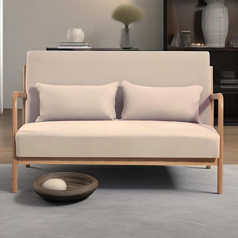Canapé-causeuse, causeuse pour salon moderne de style Mid-Century, Beige