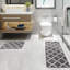 Moroccan Pattern Grey Non-Slip Kitchen Rugs Machine Washable Kitchen Floor Mat 2 Pieces