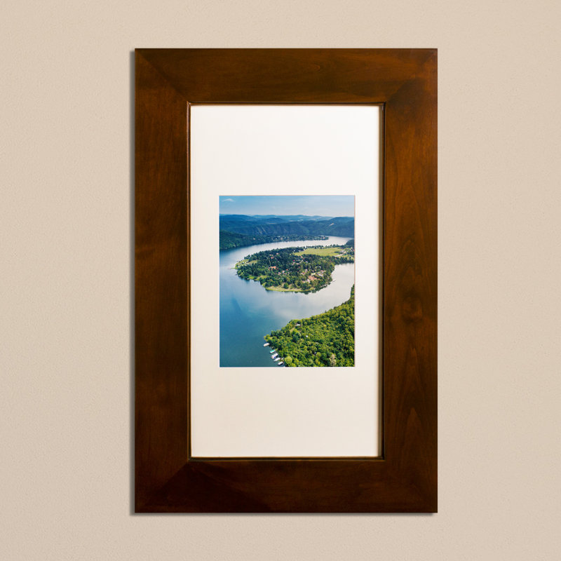 Recessed Picture Frame Door Medicine Cabinet with 3 Adjustable Shelves, Caramel