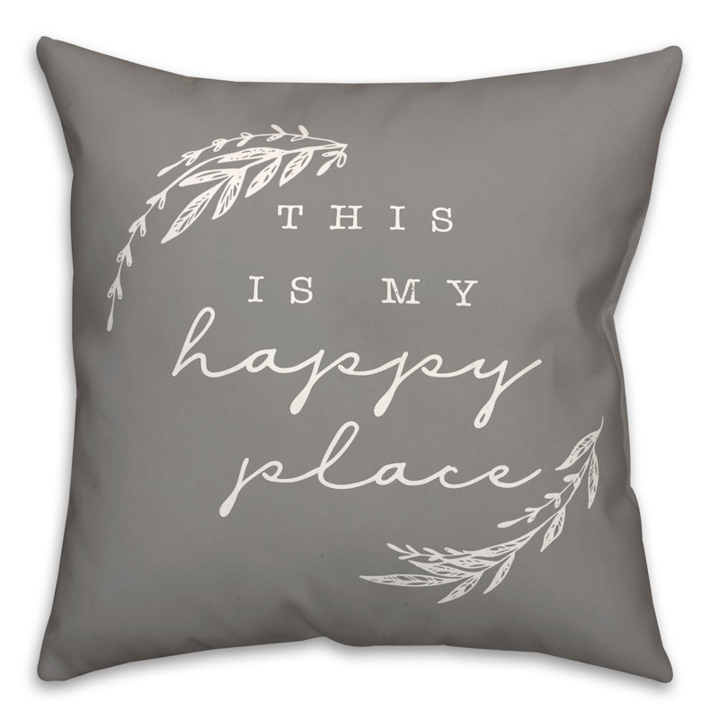 Outdoor Reversible Throw Pillow, H 18 po x l 18 po, Gris