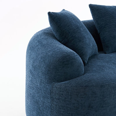 Chenille Boneless Fabric Curved Loveseat Sofa,No-Assembly Require