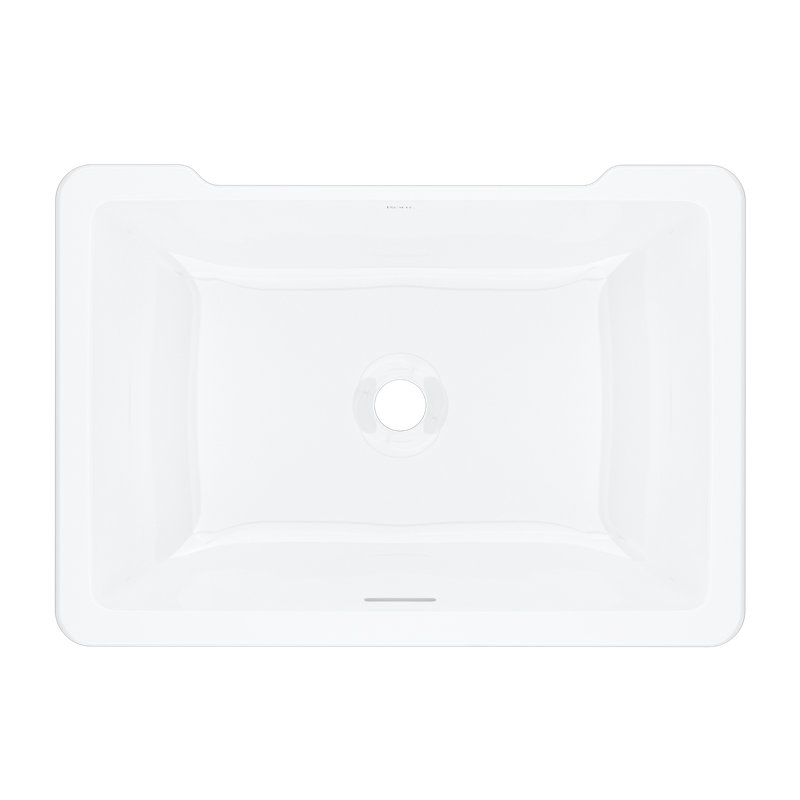 Eirene 16'' White Solid Surface Rectangular Undermount Bathroom Sink