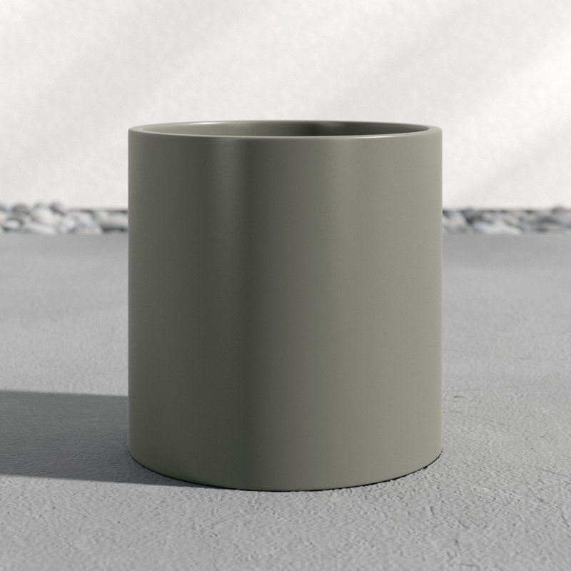 Pot à fleurs rond Brea, H 18 po x l 18 po x P 18 po, gris