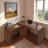 Modern L-shaped Desk With 3 Drawers And 360° Wood Rotating Desk