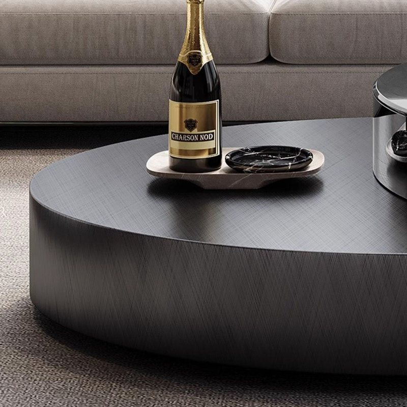 Table basse rotative légère de luxe moderne, Gris, Gris foncé