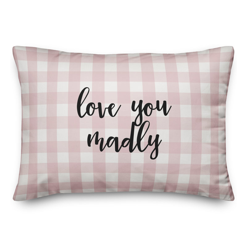 Plaid Throw Pillow, Black/Pink