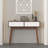 Modern Entryway Table with Carved Panel Drawers, Console Table with Storage Space and Wood Legs