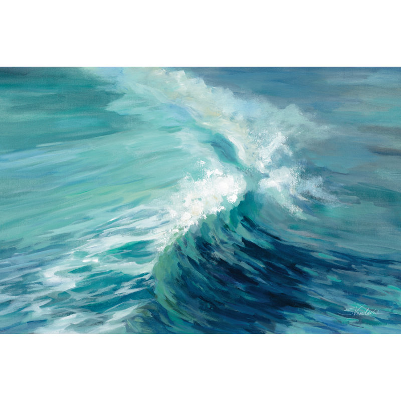 Aquamarine Wave - Wrapped Canvas Print, 81cm H x 122cm W