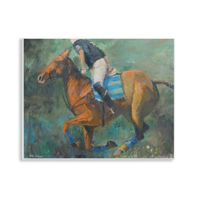 Polo Rider in Dynamic Motion Wall Plaque, design by Jadei Graphics