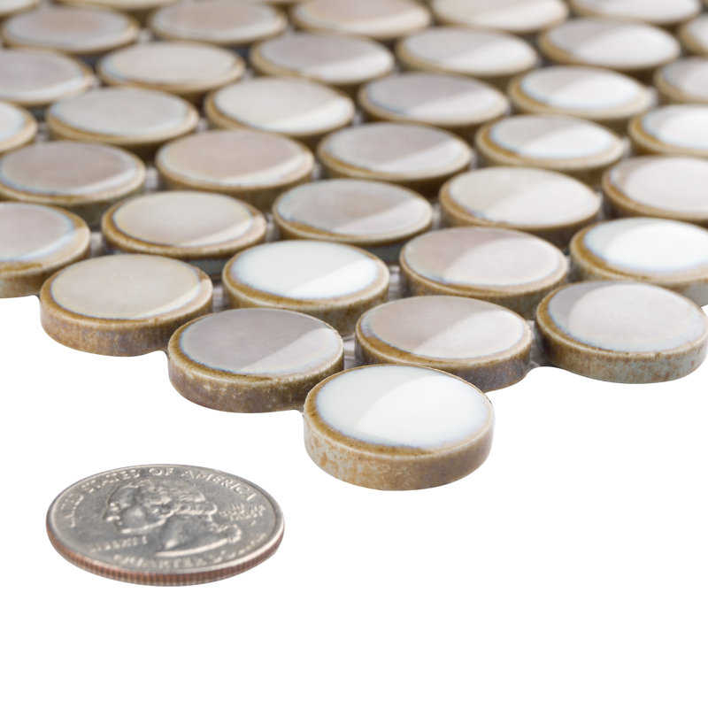 Hudson Penny Round .80" x .80" Porcelain Penny Round Mosaic Wall & Floor Tile, Dove Gray