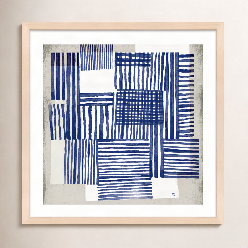 Étagère à livres par Marco Marella pour Studio M - Art mural encadré, H 24 po x l 24 po x P 1,25 po, Cadre érable