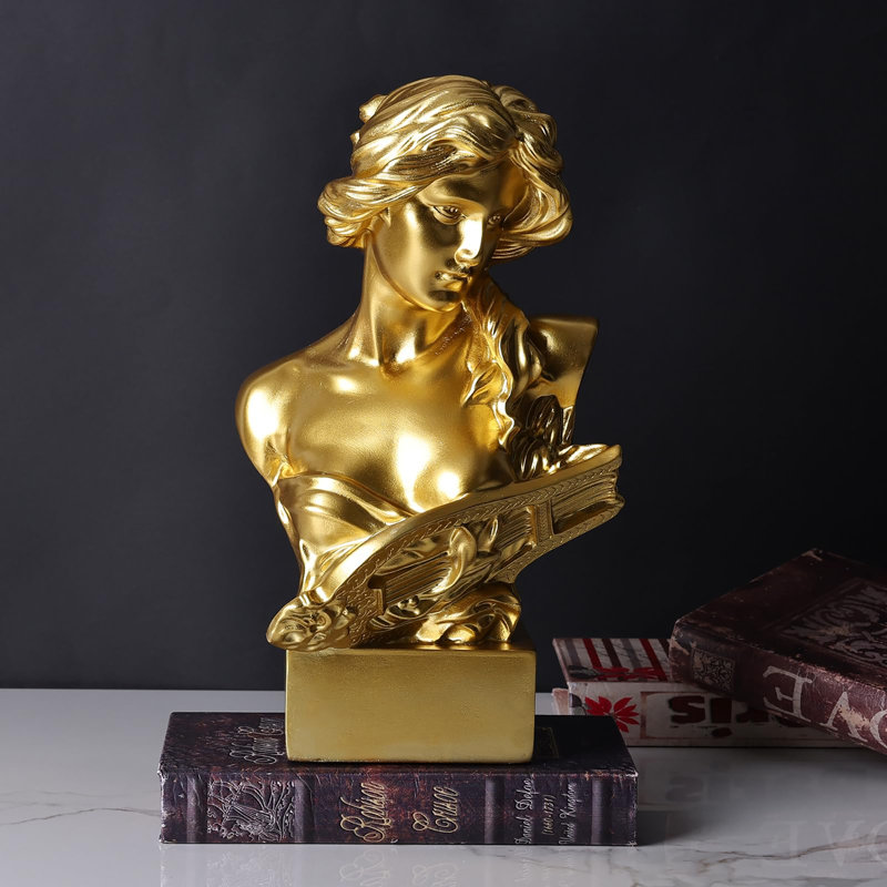 Statue buste 11,8 "H Mythology grec, Doré