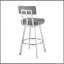 Tabouret tournant 30 "en acier inoxydable brossé avec similicuir gris Verin