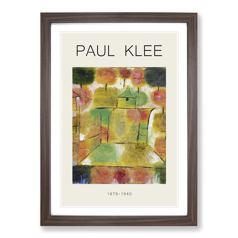 Tree and Architecture by Paul Klee - Picture Frame Painting, 48cm H x 36cm W x 2cm D, Walnut Framed