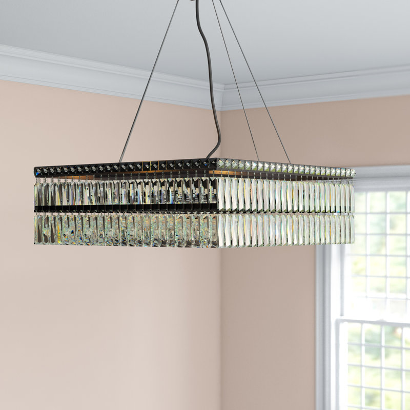 Lustre rectangulaire unique à 12 lumières