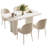 55.11" Modern Rectangle Cream White Dining Table Set with 4 Chairs for Kitchen, Bar, Living Room-1200877693-1200877692