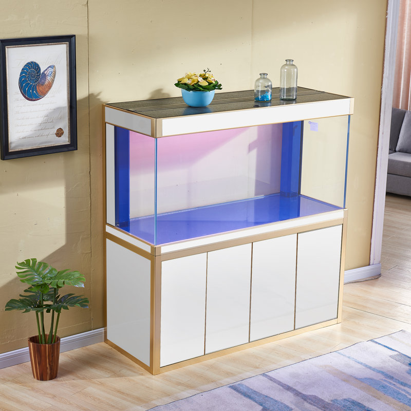 Réservoir d'aquarium rectangulaire, Noir et or, 250 gallons (H 61 po x l 78 po x P 23,6 po)