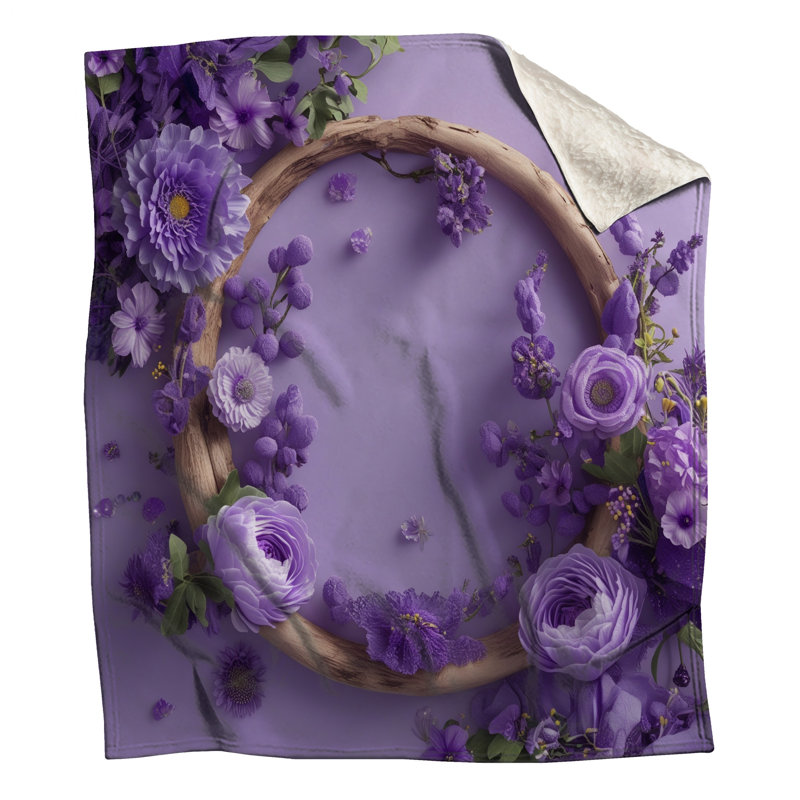 Couvertures de couronne florales mauves, L 60 po x H 80 po
