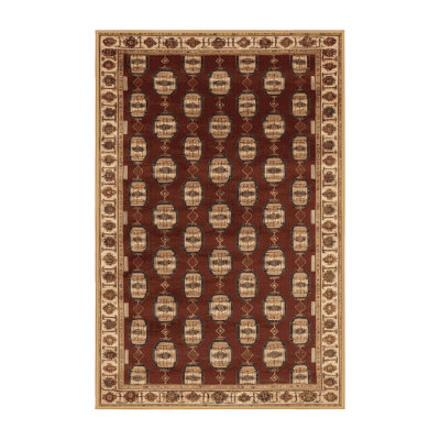 Tapis art déco brun lavable à la machine