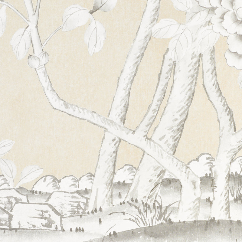 Schumacher x Mary McDonald Chinois Palais Vinyl Panel, Stone