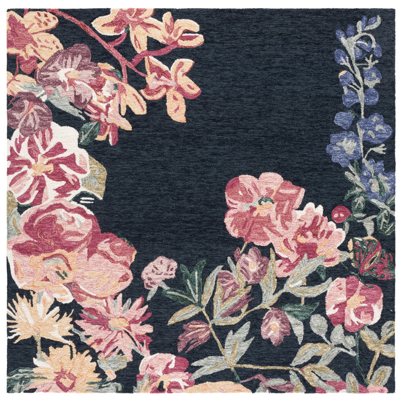 Jardin Hand Tufted Wool;Cotton Floral Indoor Rug, Square 6'