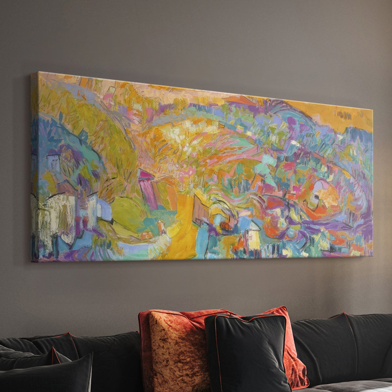 Escapade II - Toile tendue avec châssis - Prêt à accrocher, H 20 po x l 50 po
