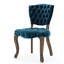 2 chaises bleu sarcelle foncé - structure en bois et chaises en velours captivantes (2)