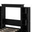 Lit escamotable avec lumières DEL et tablettes de rangement, lit escamotable pliable en bois