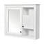 Armoire de salle de bain murale 32 pouces avec miroir et 3 tablettes réglables, solution de rangement peu encombrante au-dessus de la toilette