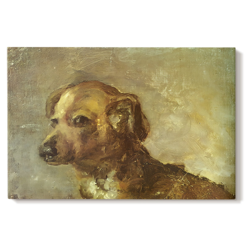 Tête de chien (Tête de chien) -Pablo Picasso-Toile tendue avec châssis-c. 1895, 32 x 48