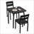 3 Piece Dining Table Set for 2, Farmhouse Kitchen Table and Upholstered Chair, Metal Frame Square Dining Room Furniture for Small Space, Apartment, Studio-229786488-209417777