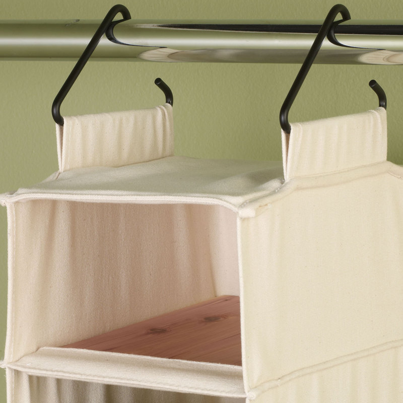 Organiseur en coton à 10 poches, Naturel
