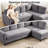 95" Upholstered L Shaped Sofa Modern Sectional-926521334