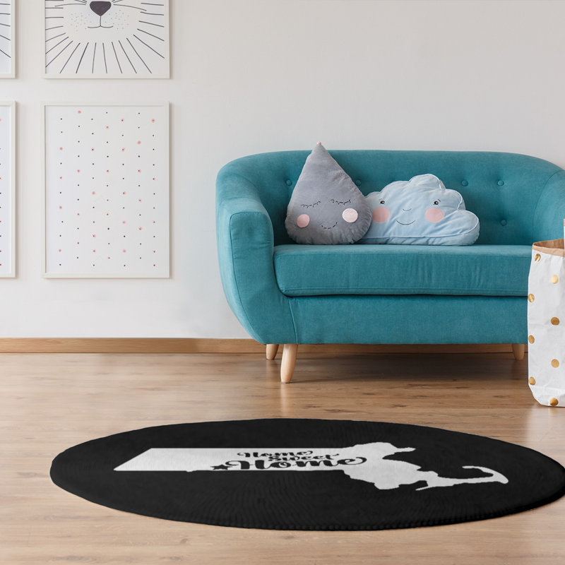 Tapis en poly-springfield ma doux pour la maison, Rond 5 pi