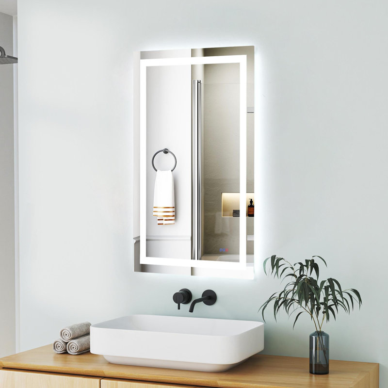 Miroir DEL Riven, couleur réglable 3000K / 4200K / 6400K, 30 po x 40 po, Rectangulaire