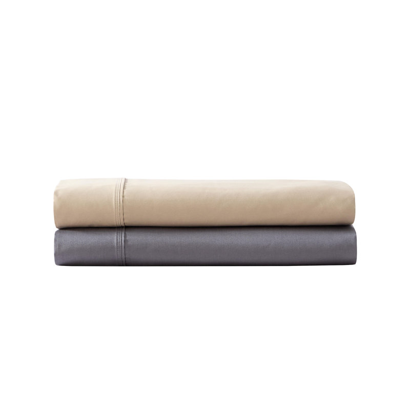 Vera Wang Tri Blend Solid Sheet Set, King Sheet Set with 2 Pillowcases, Beige