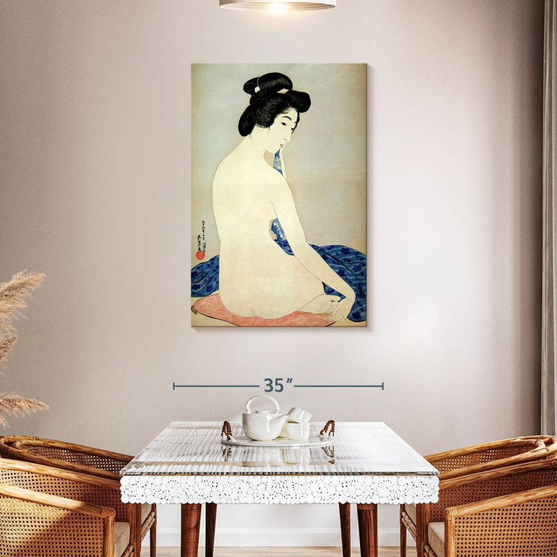 Femme Leisha après un bain, H 45 po x l 30 po