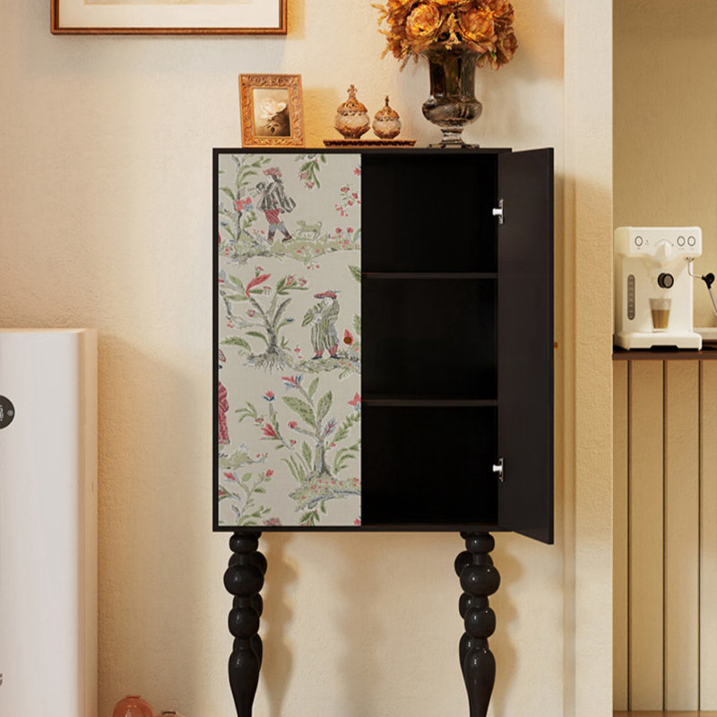  Armoire d'entrée simple en bois massif de style crème