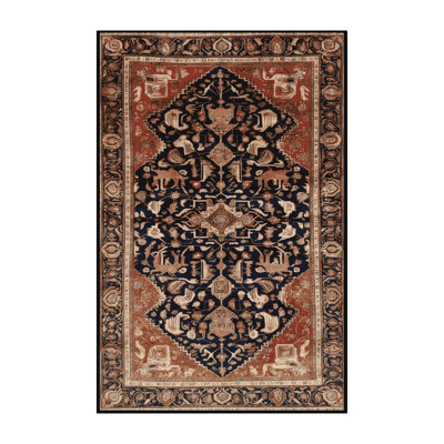 Machine Washable Persian Brown Area Rug