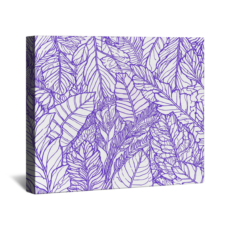 Toile mauve à motif d'illustrations sur toile tendue en plusieurs tailles, 16 po x 20 po