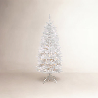 Slim Pre-Lit White Christmas Tree