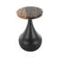 Table d'appoint d'appoint en bois de teck et plateau de table brun fait à la main