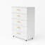 Commode 5 tiroirs avec poignées, blanc - armoire de rangement moderne