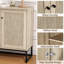 Buffet bohémien en rotin avec 2 portes et tablettes réglables pour le rangement
