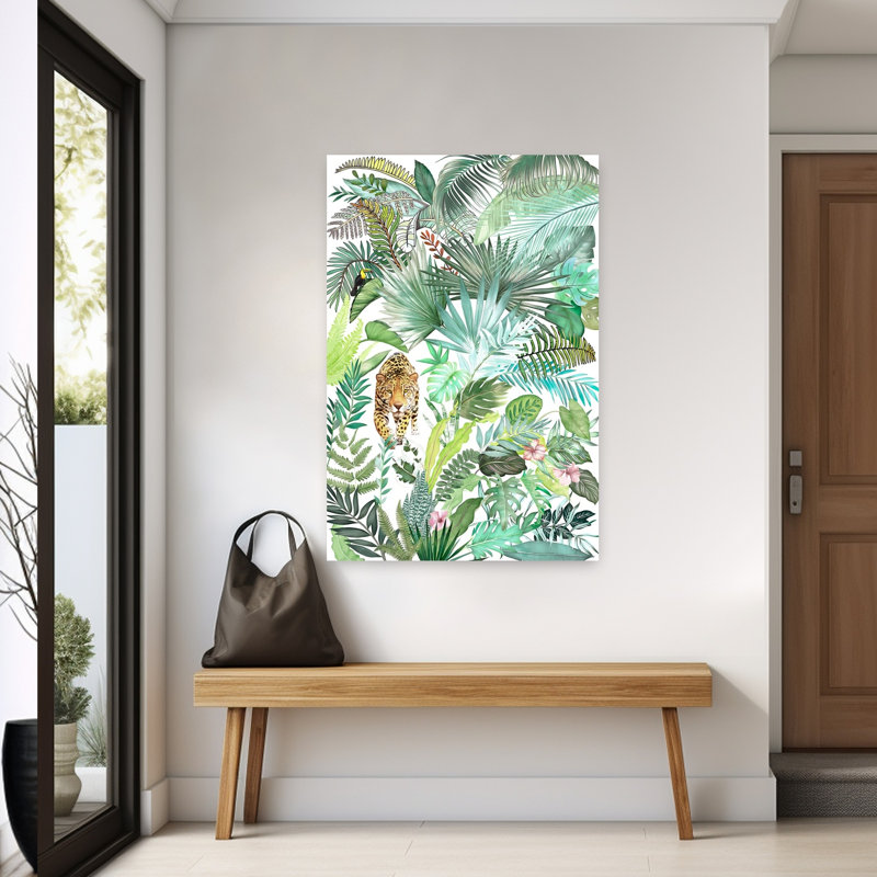 Contemporary Art Abstract Bird Tiger Forest Landscape Art by Amini54 - Wrapped Canvas Print, 152.4 cm H x 101.6 cm W