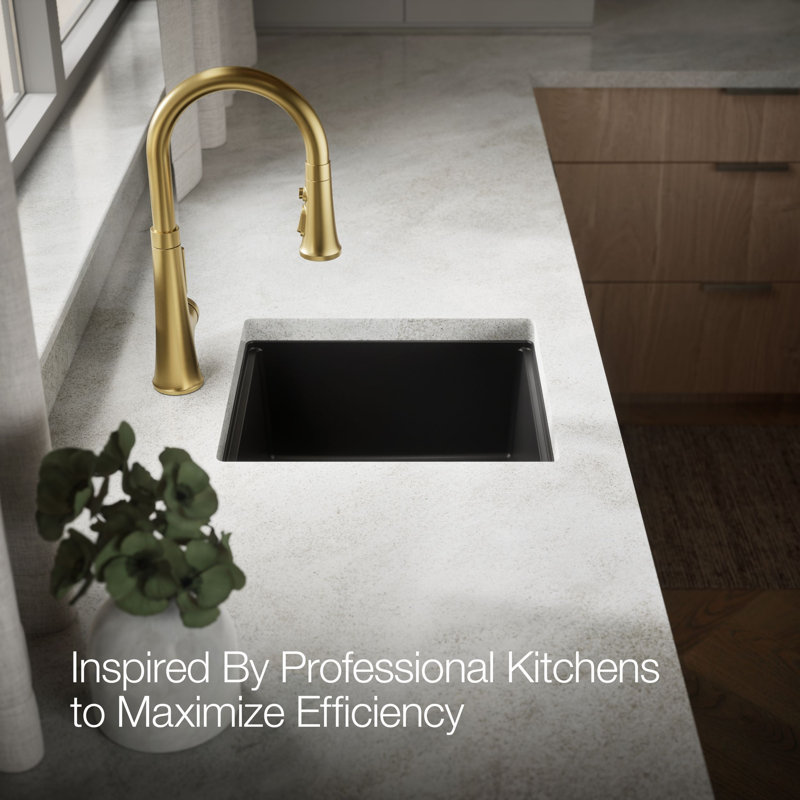 Billings Undermount Bar Sink With Accessories, Matte Black