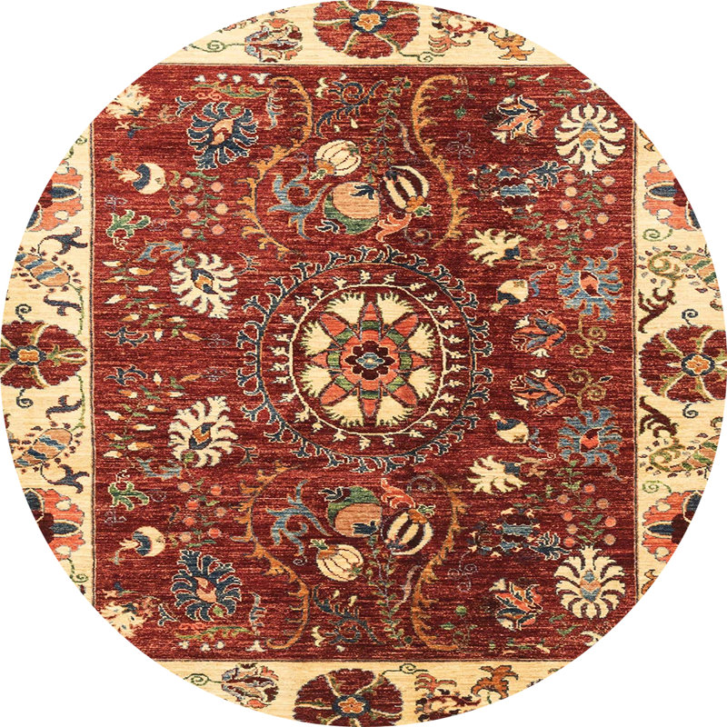 Tapis abstrait moderne 3377, Rond 5 pi